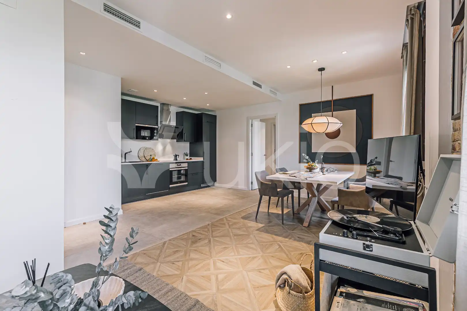 Cocina de Apartamento de alquiler en Barcelona con Aire acondicionado, Calefacción y Amueblado