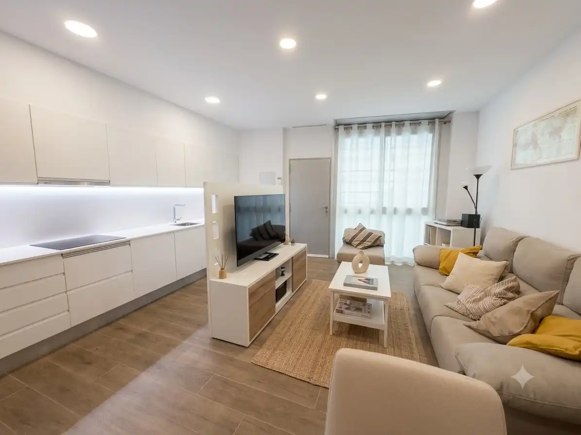 Sala de estar de Apartamento de alquiler en Badalona con Calefacción, Amueblado y Horno