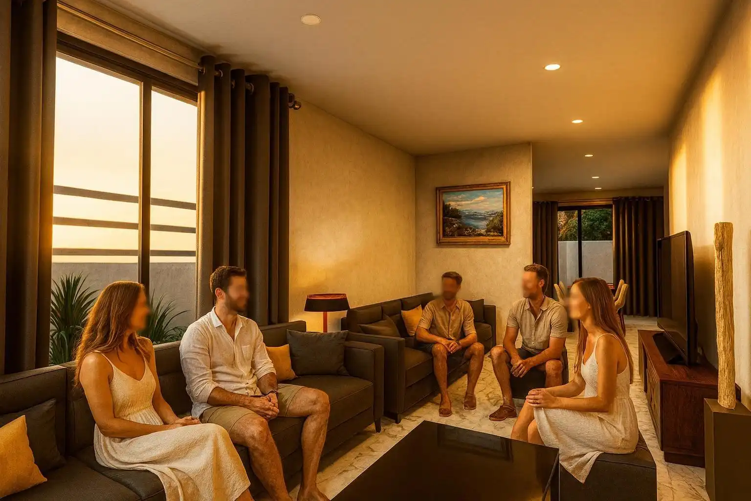 Sala d'estar de Casa o xalet en venda en Guía de Isora amb Jardí privat, Terrassa i Piscina