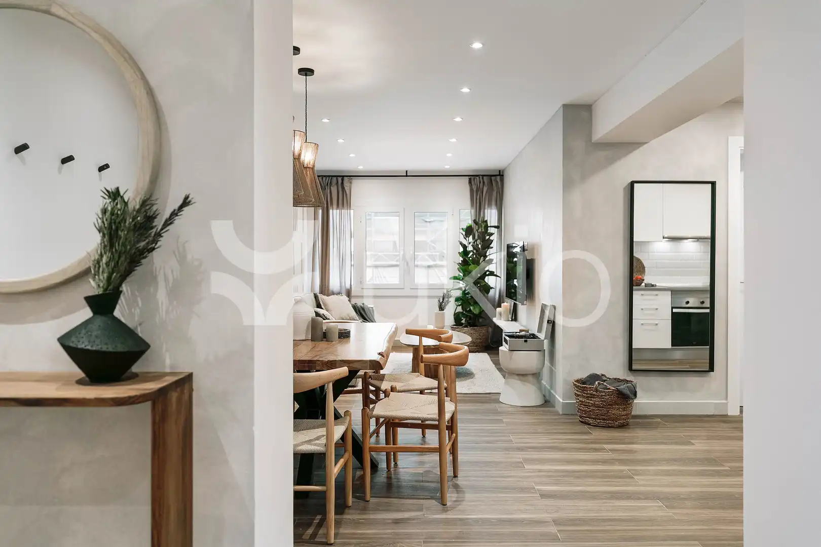 Sala de estar de Apartamento de alquiler en Barcelona con Aire acondicionado, Amueblado y Horno