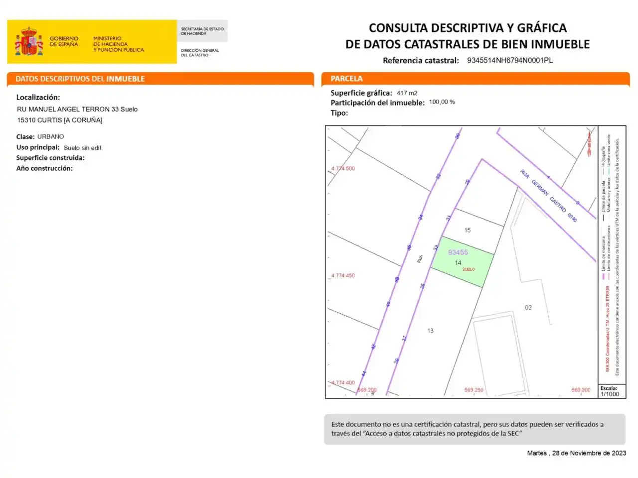Wohnbaugrundstück zum Verkauf in Calle Manuel Ángel Terrón, imagen 2