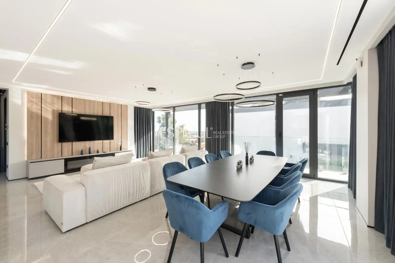 Living room of Houses for sale in Castelldefels  with Air Conditioner, Heating and Parquet flooring