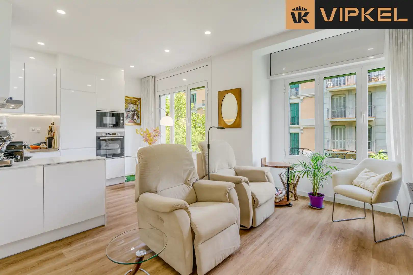 Sala de estar de Piso en venta en Barcelona con Aire acondicionado, Calefacción y Parquet