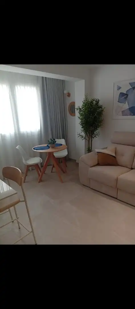 Sala d'estar de Pis de lloguer en Estepona amb Aire condicionat, Calefacció i Moblat