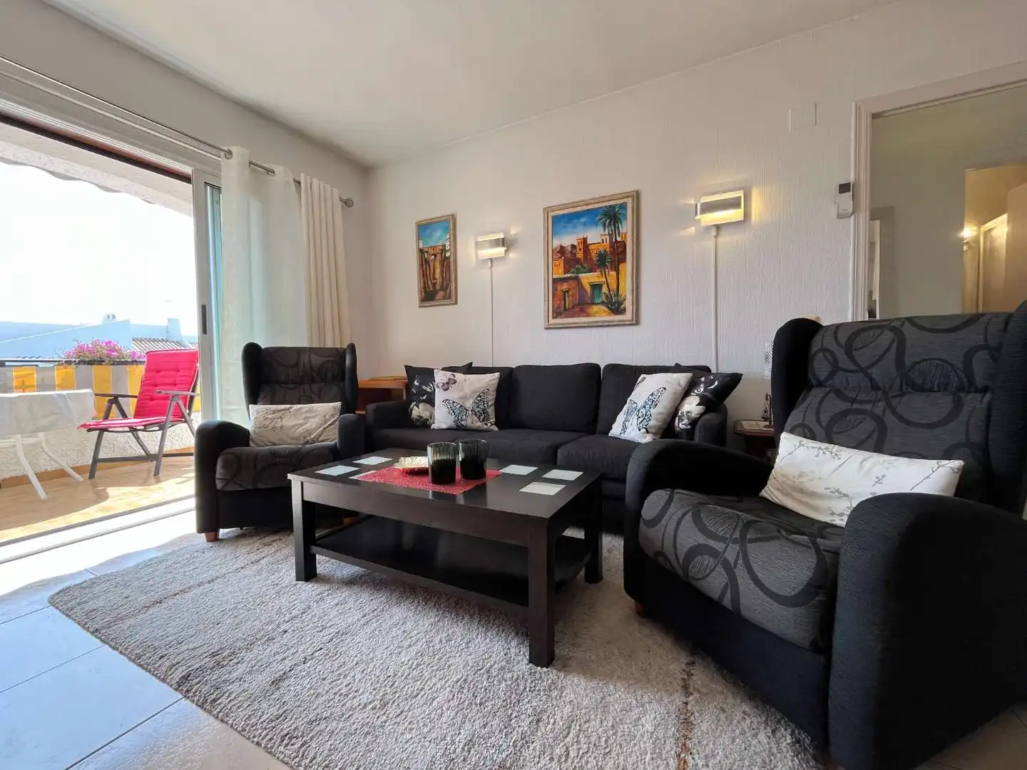 Wohnzimmer von Wohnungen zum Verkauf in Orihuela mit Klimaanlage, Heizung und Schwimmbad