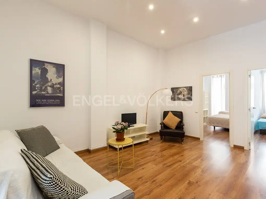Wohnzimmer von Wohnung zur Miete in Valencia mit Klimaanlage, Heizung und Parkett