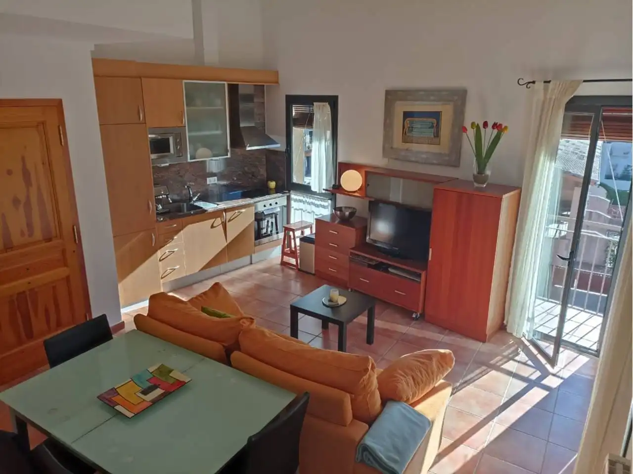 Sala de estar de Dúplex en venta en Castellfollit de la Roca con Calefacción, Terraza y Amueblado