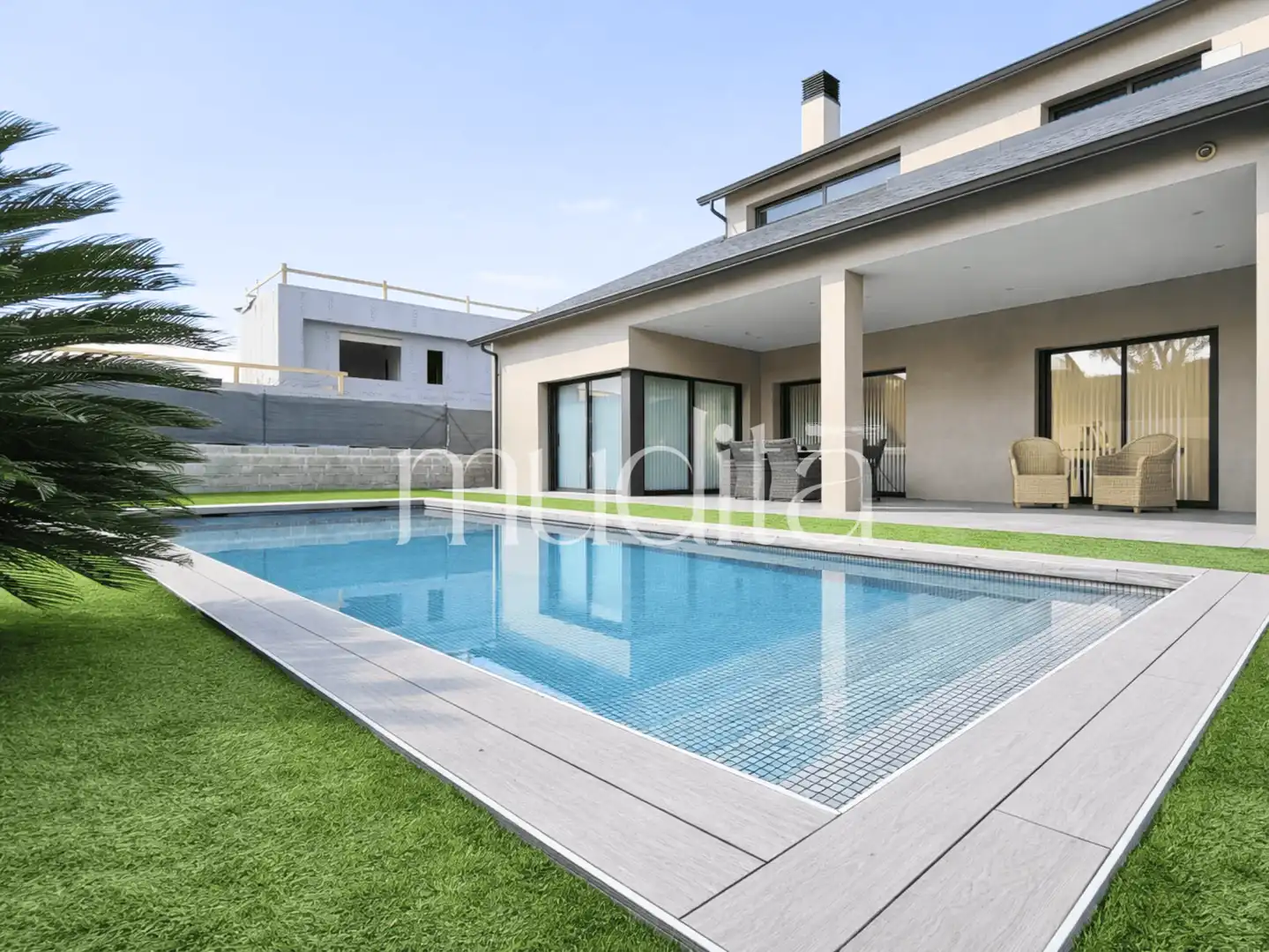 Schwimmbecken von Haus oder Chalet zum Verkauf in Palau-solità i Plegamans mit Heizung, Privatgarten und Terrasse