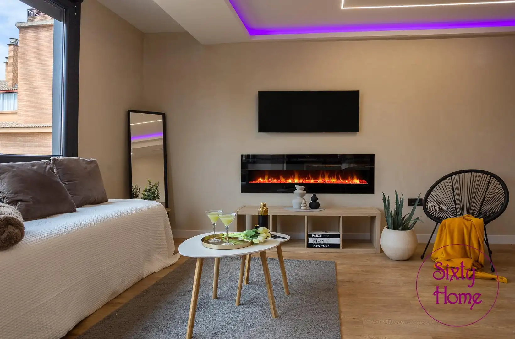 Sala de estar de Piso en venta en Huesca con Aire acondicionado, Calefacción y Parquet