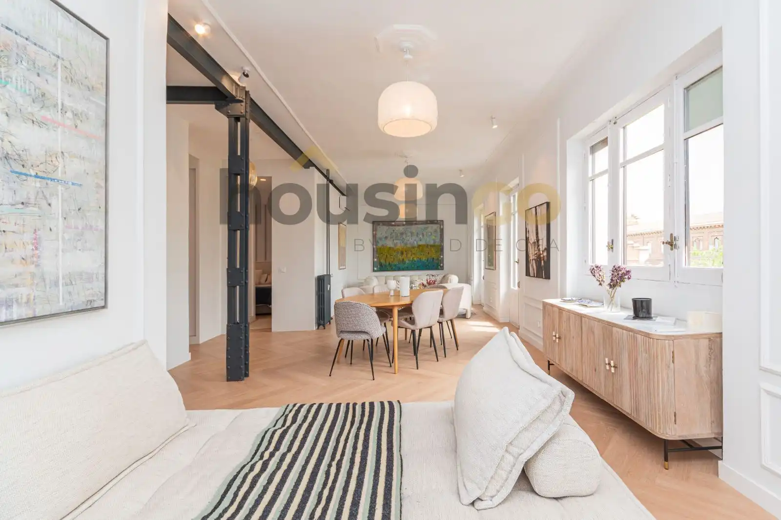 Wohnzimmer von Wohnung zur Miete in Madrid mit Klimaanlage, Heizung und Terrasse