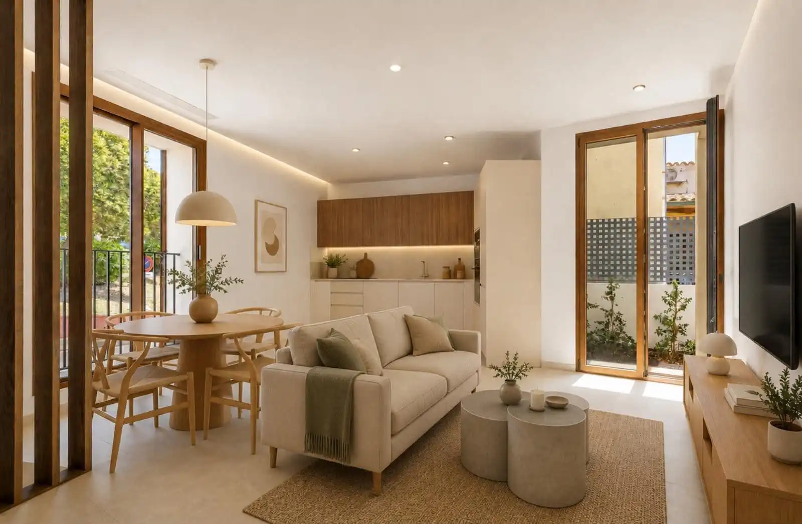 Wohnzimmer von Einfamilien-Reihenhaus zum Verkauf in Andratx mit Klimaanlage, Heizung und Abstellraum