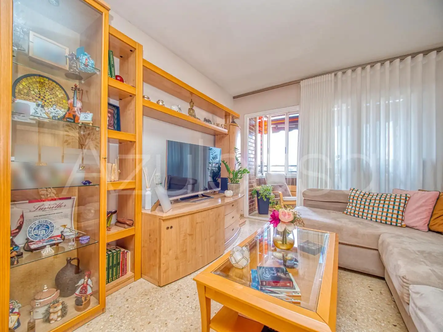Sala d'estar de Pis en venda en Alicante / Alacant amb Aire condicionat, Terrassa i Piscina comunitària