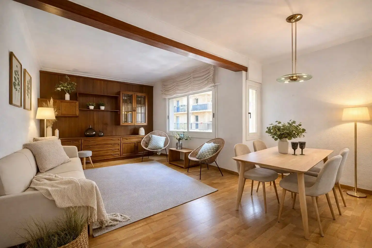 Sala de estar de Piso en venta en  Barcelona Capital con Calefacción, Parquet y Horno