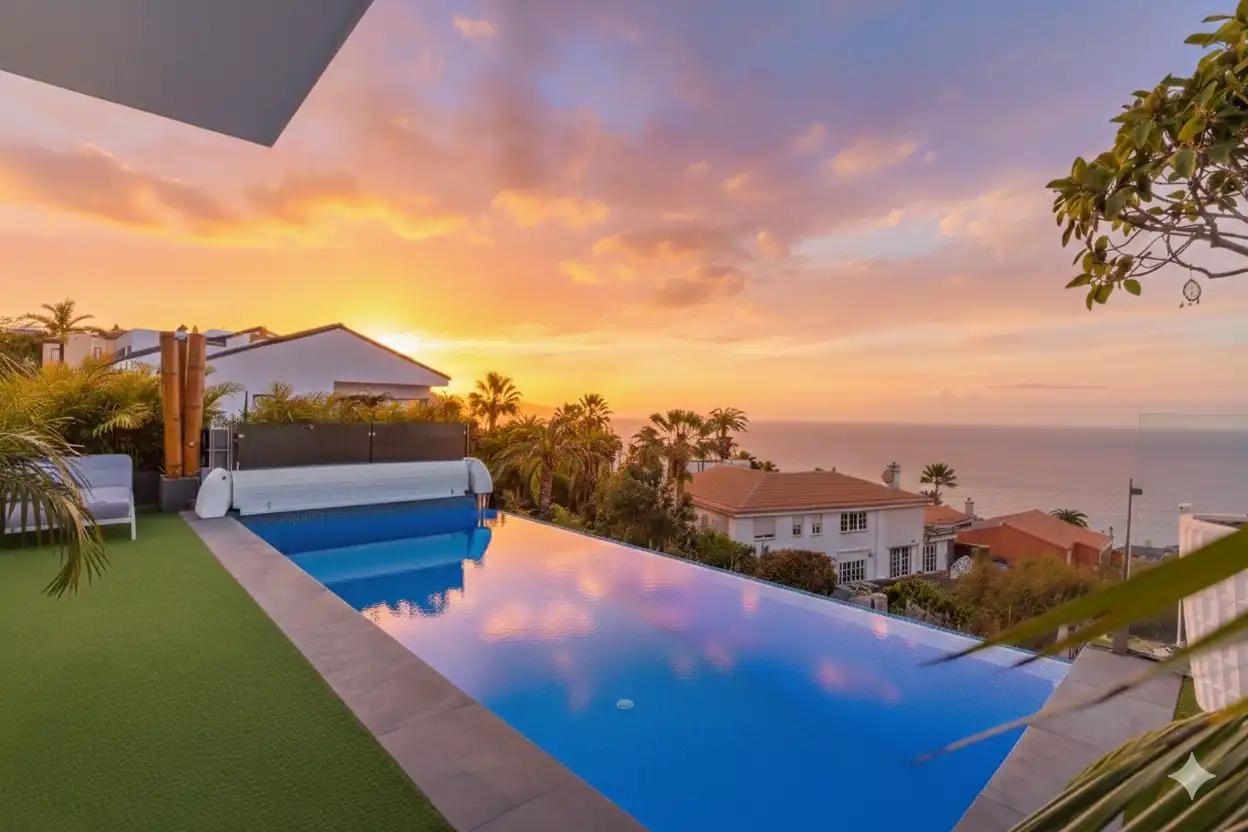 Schwimmbecken von Haus oder Chalet zum Verkauf in Santa Úrsula mit Klimaanlage, Heizung und Privatgarten