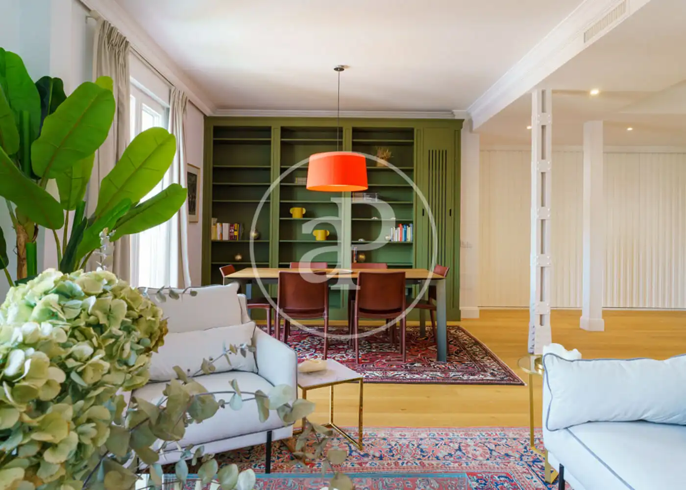 Living room of Flat for rent in Madrid  with Air Conditioner, Heating and Furnished