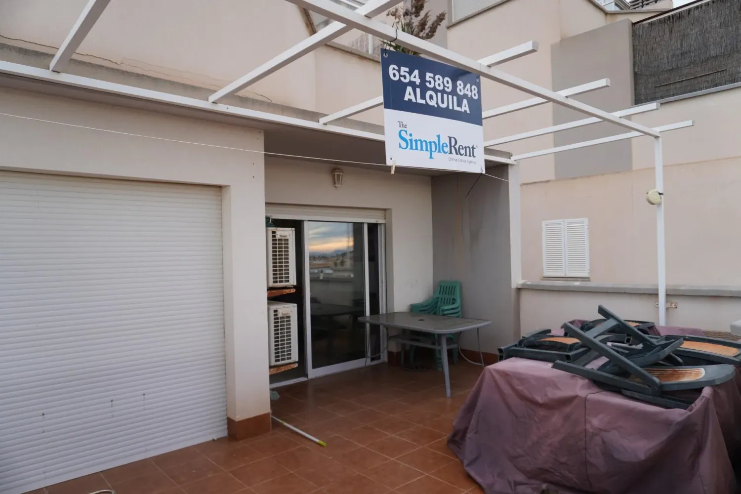 Terrace of Flat to rent in Mazarrón  with Air Conditioner, Heating and Furnished