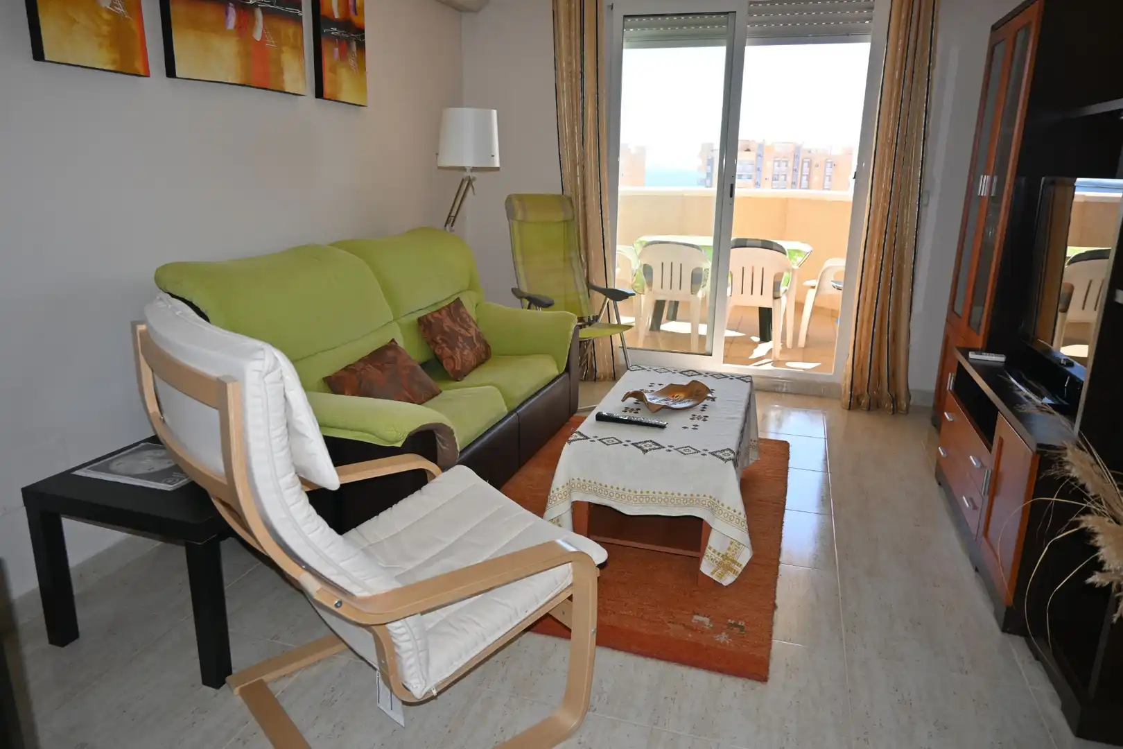 Sala de estar de Apartamento en venta en La Manga del Mar Menor con Aire acondicionado, Terraza y Amueblado