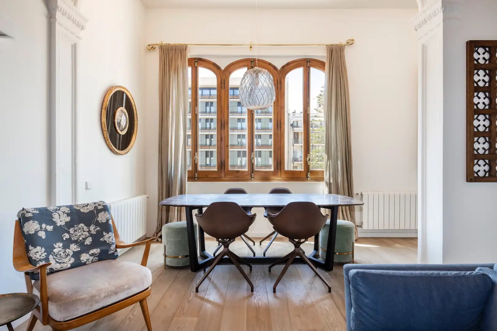 Dining room of Apartments for rent in Barcelona  with Air Conditioner, Heating and Terrace