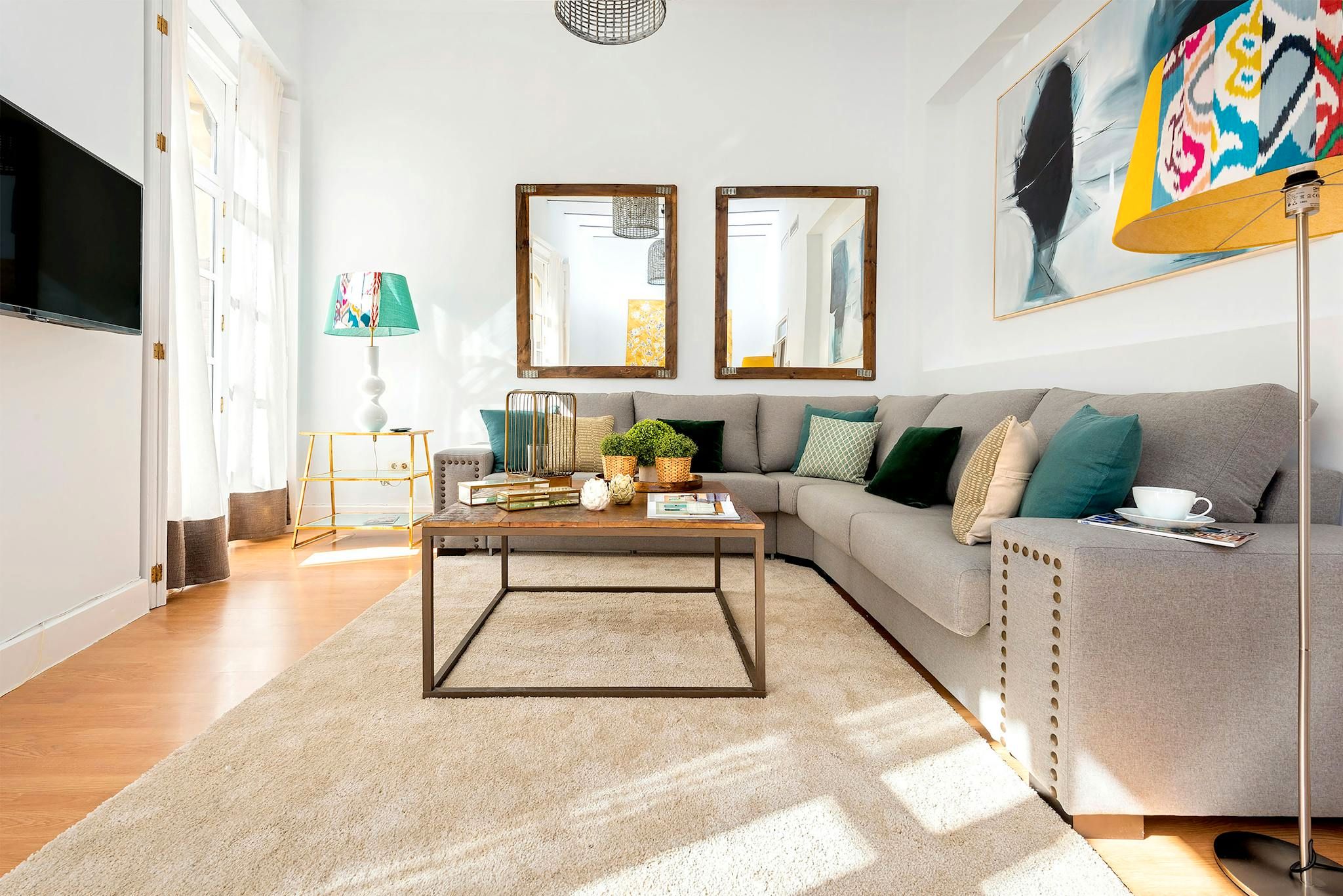 Sala d'estar de Pis de lloguer en  Sevilla Capital amb Aire condicionat, Calefacció i Rentadora