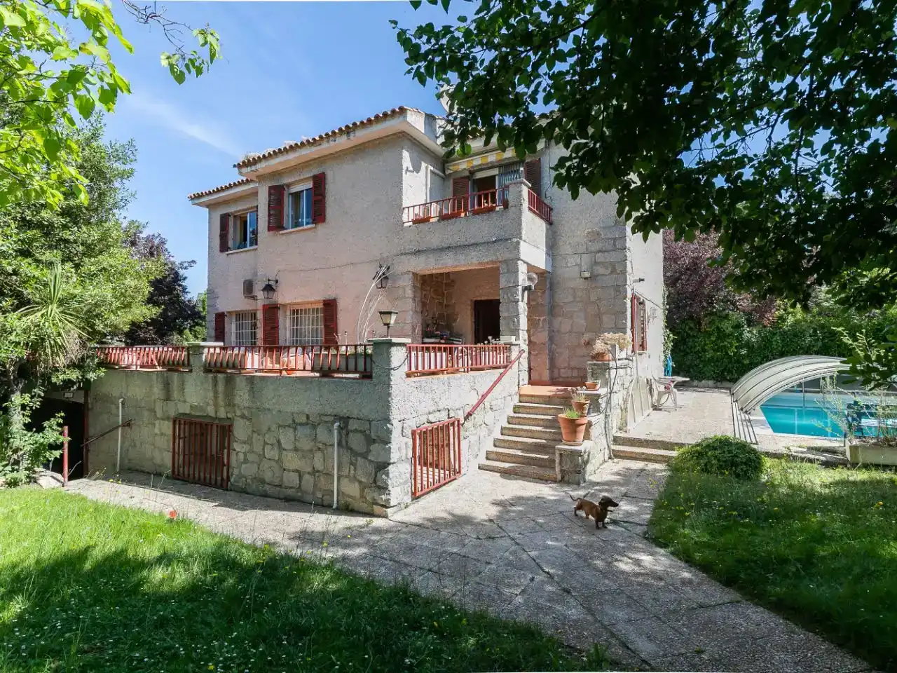 Vista exterior de Casa o chalet en venta en Madrid con Aire acondicionado, Jardín privado y Parquet