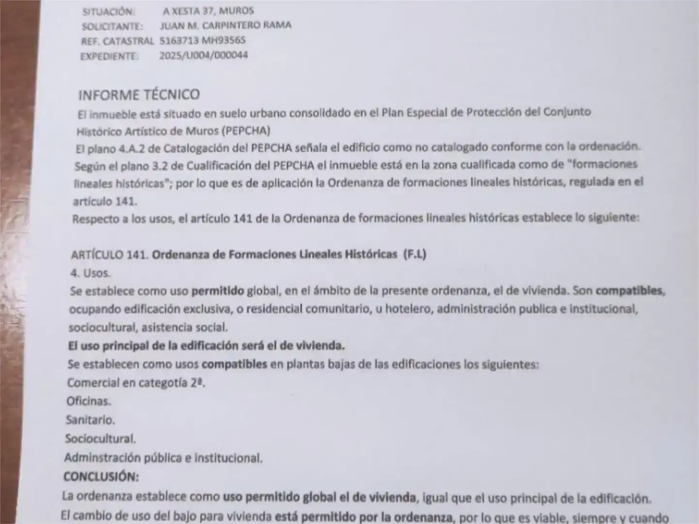 Aparcament de Local en venda en Muros
