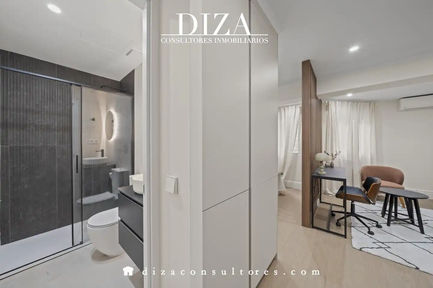 Schlafzimmer von Wohnung zur Miete in Madrid mit Klimaanlage, Heizung und Möbliert