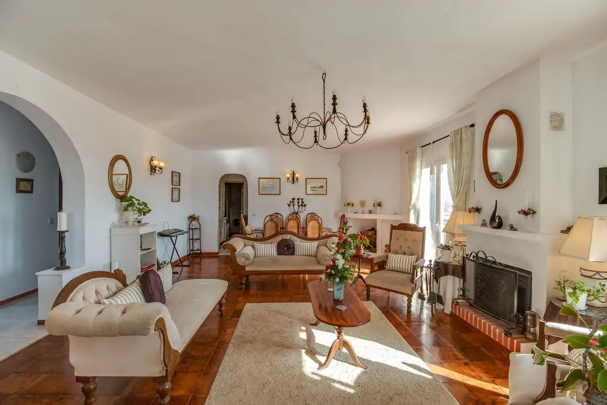 Living room of Houses for sale in Mijas  with Private garden, Terrace and Swimming Pool