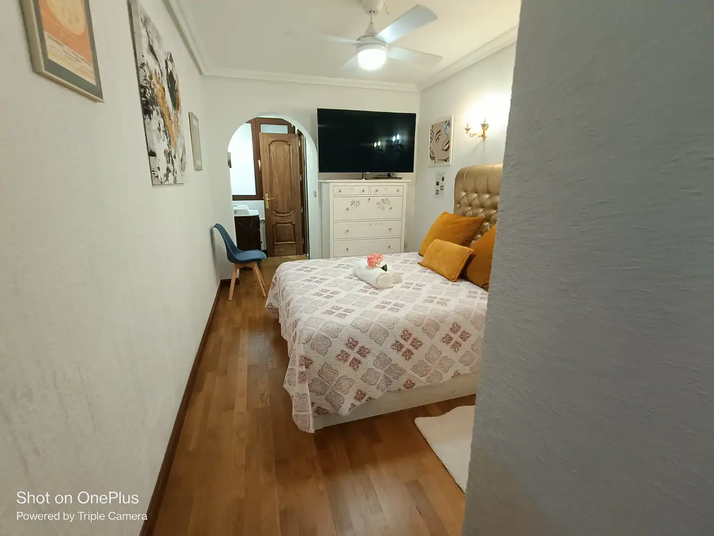 Bedroom of Flat for rent in Madrid  with Air Conditioner, Heating and Parquet flooring