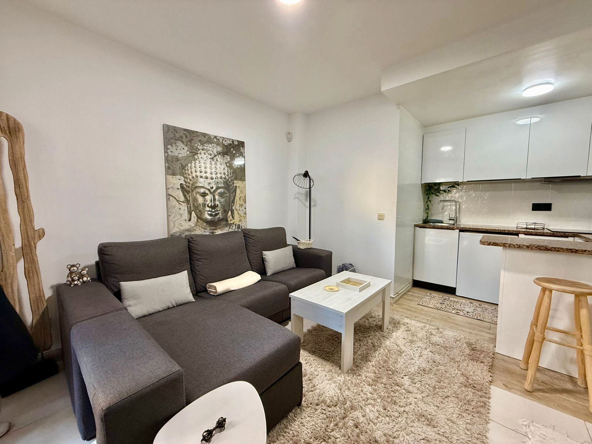 Living room of Flat for sale in Blanes  with Parquet flooring, Furnished and Washing machine