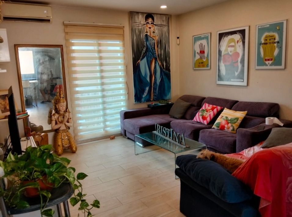 Sala d'estar de Pis en venda en  Valencia Capital amb Aire condicionat, Terrassa i Moblat