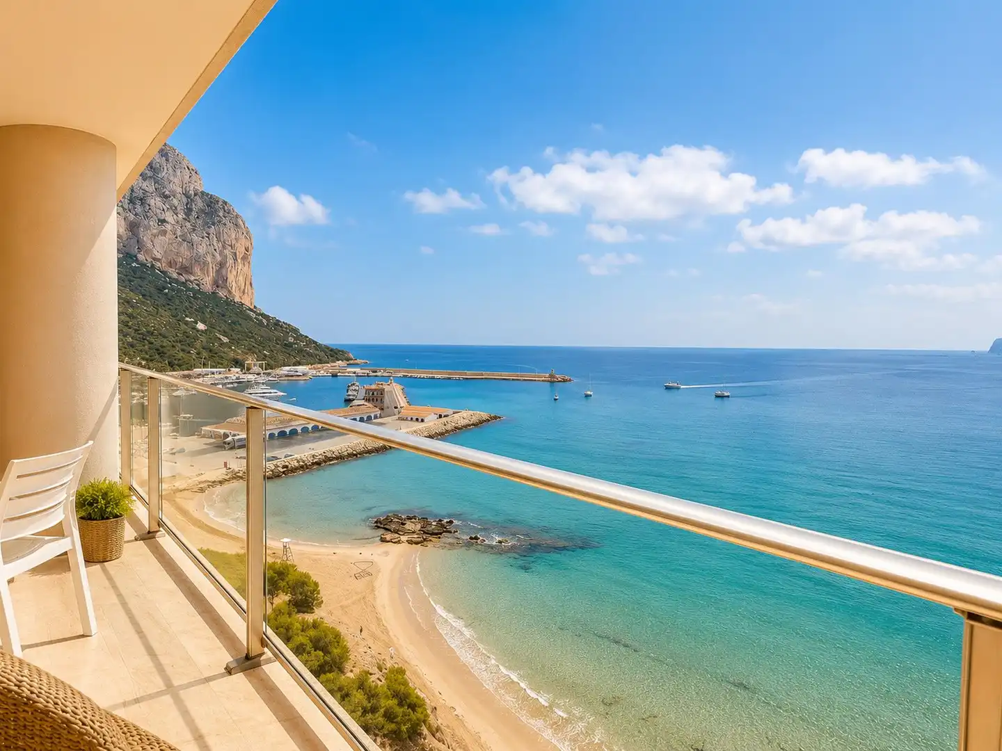 Terraza de Apartamento en venta en Calpe / Calp con Aire acondicionado, Calefacción y Jardín privado