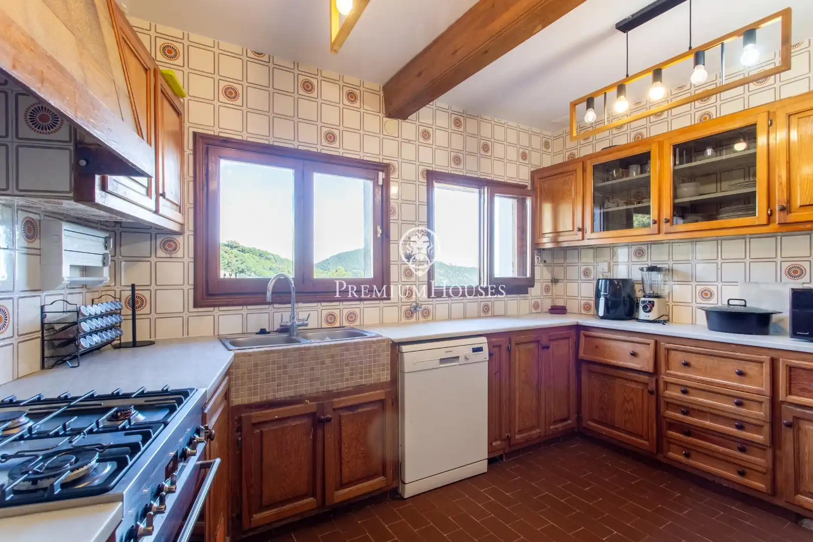 Cocina de Casa o chalet de alquiler en Sant Cebrià de Vallalta con Aire acondicionado, Calefacción y Terraza