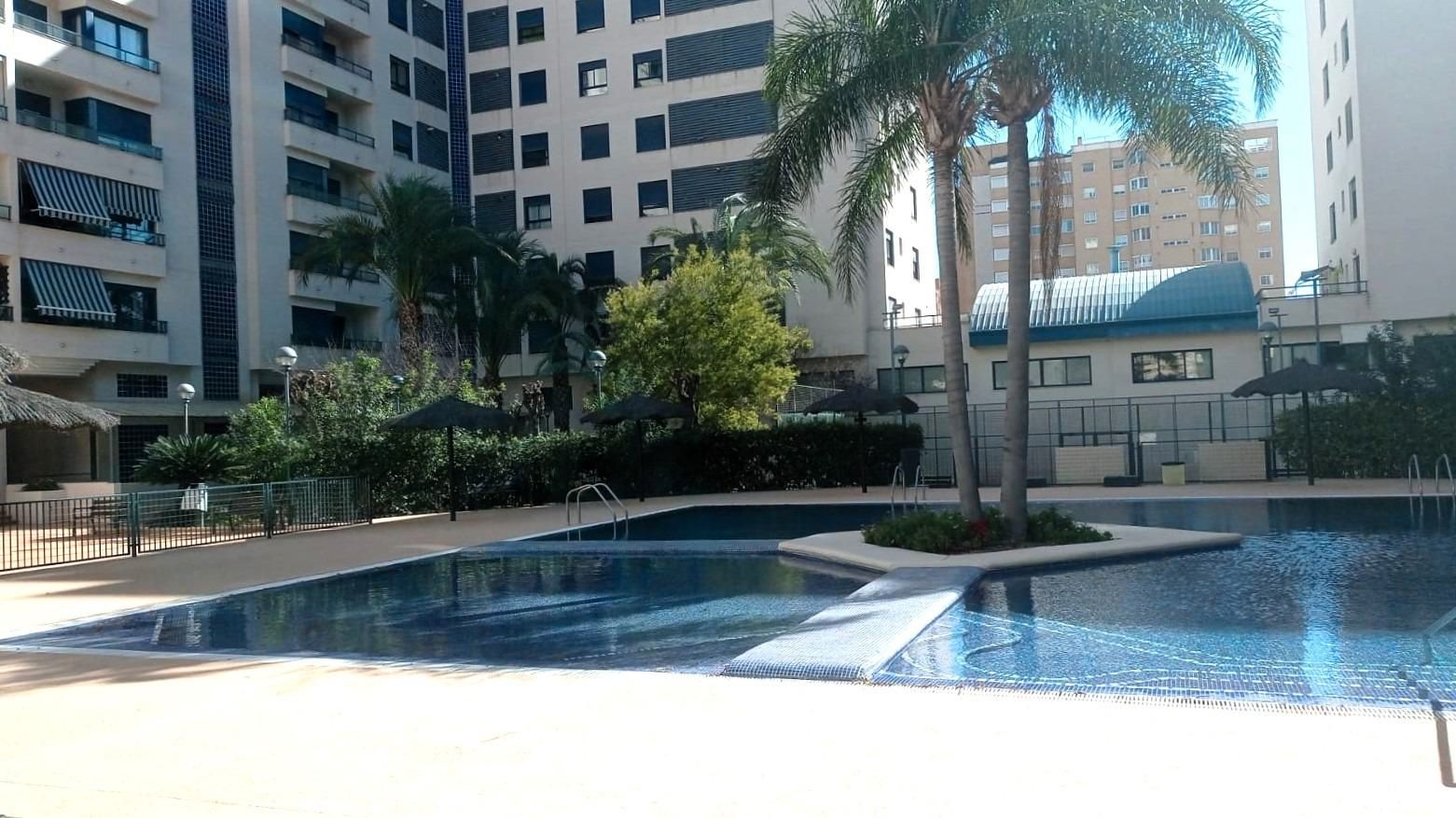 Swimming pool of Flat to rent in Alicante / Alacant  with Air Conditioner, Oven and Washing machine