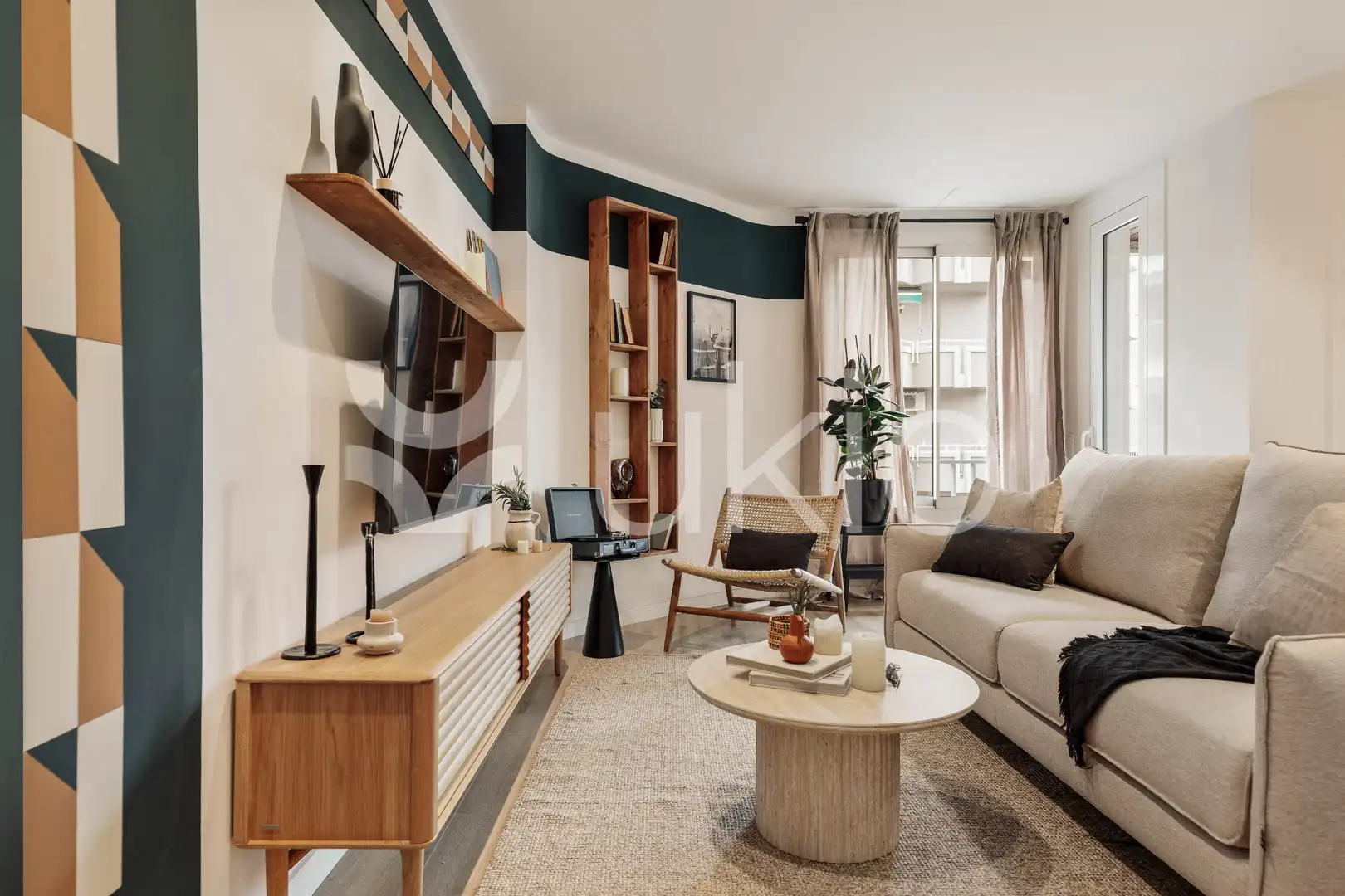 Living room of Apartments for rent in Barcelona  with Air Conditioner, Heating and Terrace