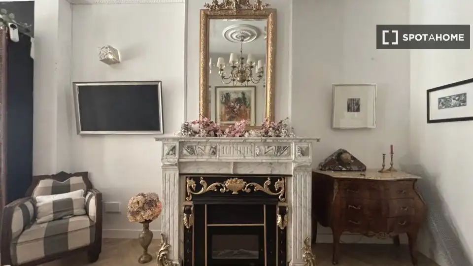 Wohnzimmer von Wohnung zur Miete in Madrid mit Klimaanlage, Heizung und Möbliert