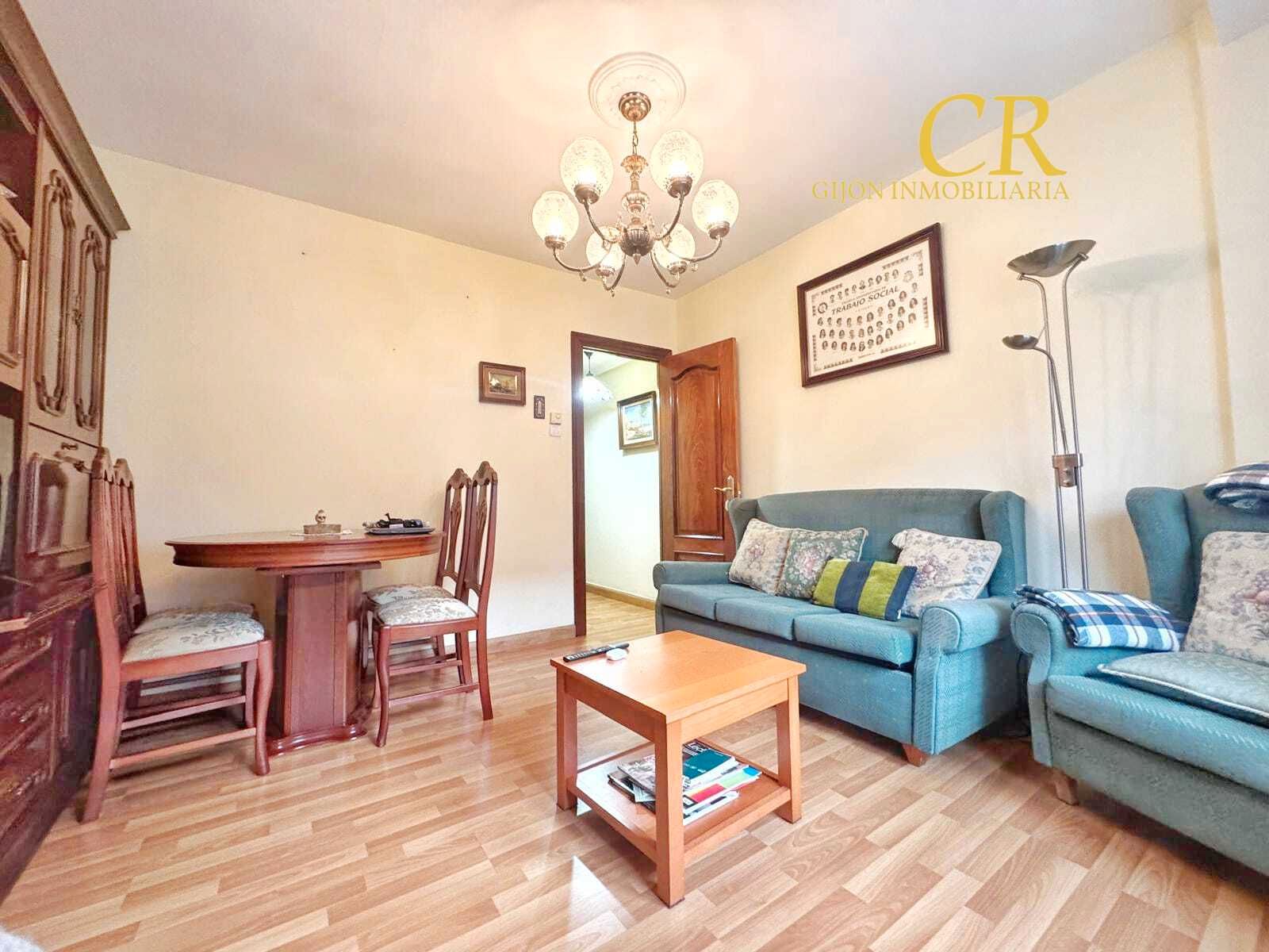 Living room of Flat for sale in Gijón   with Furnished
