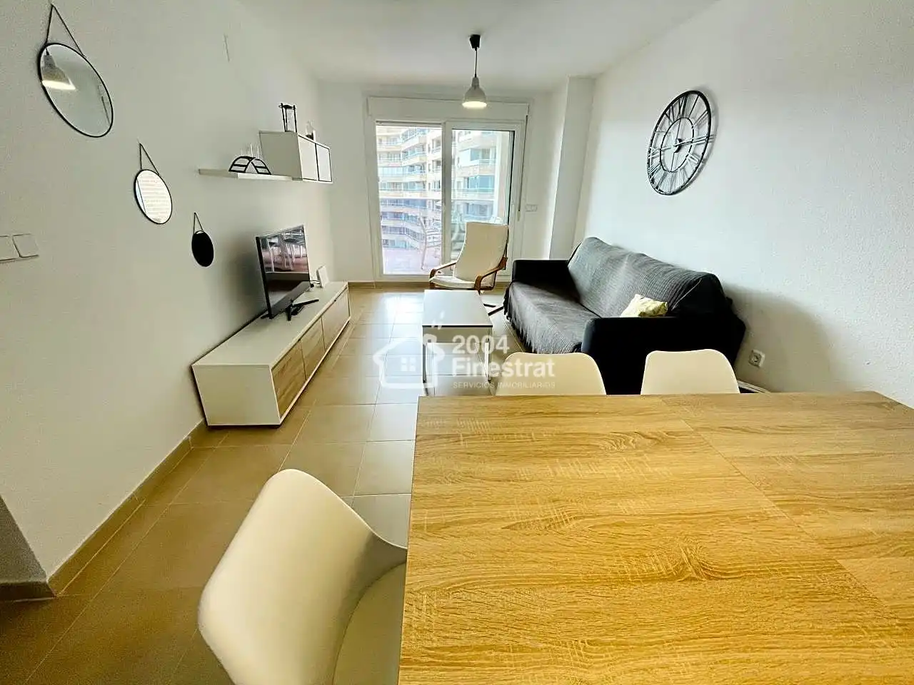Sala d'estar de Apartament de lloguer en Villajoyosa / La Vila Joiosa amb Aire condicionat, Terrassa i Moblat