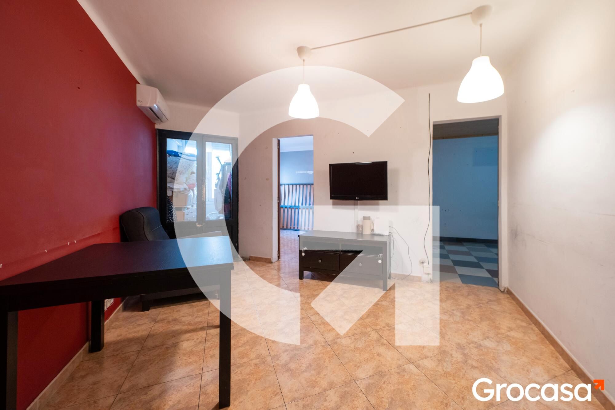 Living room of Flat for sale in Santa Coloma de Gramenet  with Air Conditioner, Furnished and Oven