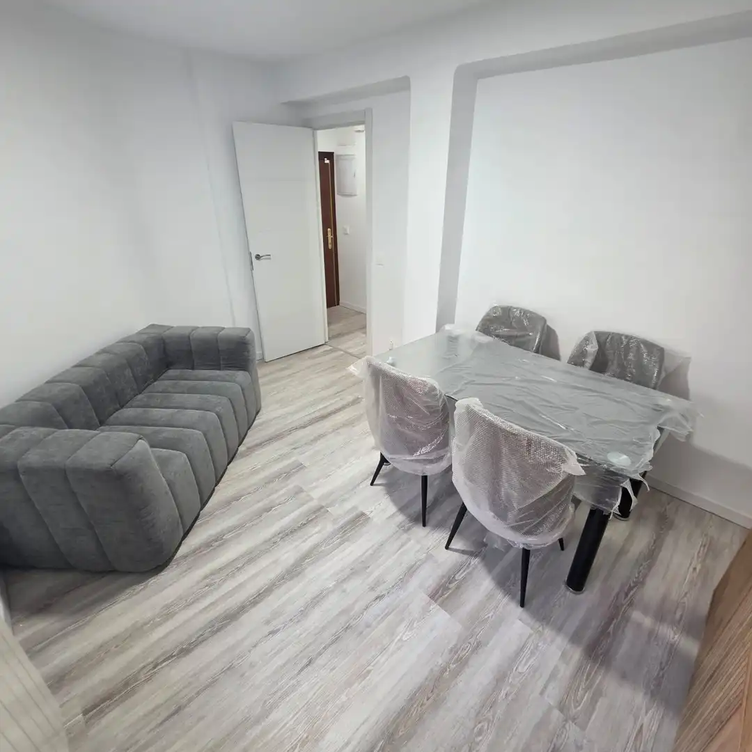 Living room of Flat for sale in Madrid  with Heating, Private garden and Furnished