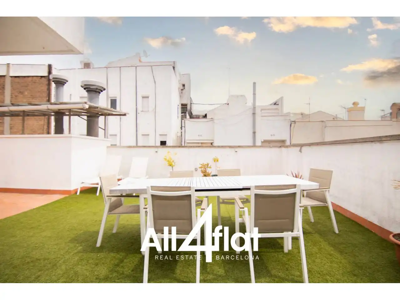 Terrace of Attic for rent in  Barcelona Capital  with Air Conditioner, Heating and Parquet flooring