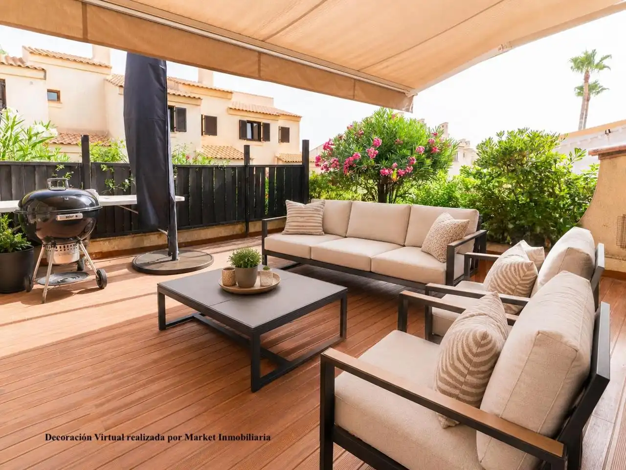 Terrace of Detached homes for sale in Santa Pola  with Air Conditioner, Private garden and Parquet flooring