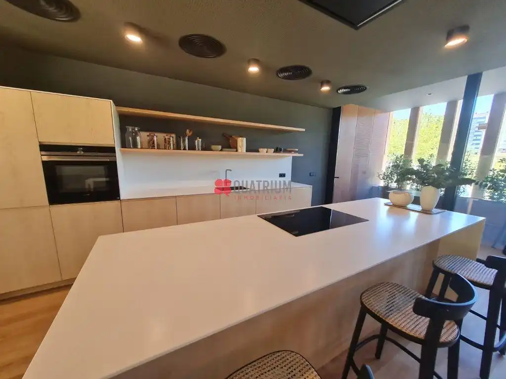 Cocina de Piso de alquiler en Santiago de Compostela  con Calefacción, Terraza y Amueblado