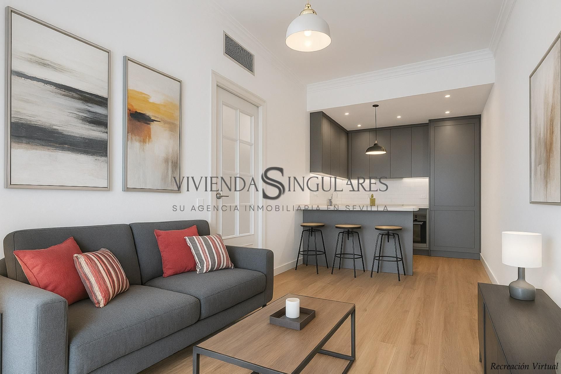 Living room of Flat for sale in  Sevilla Capital  with Air Conditioner, Heating and Terrace