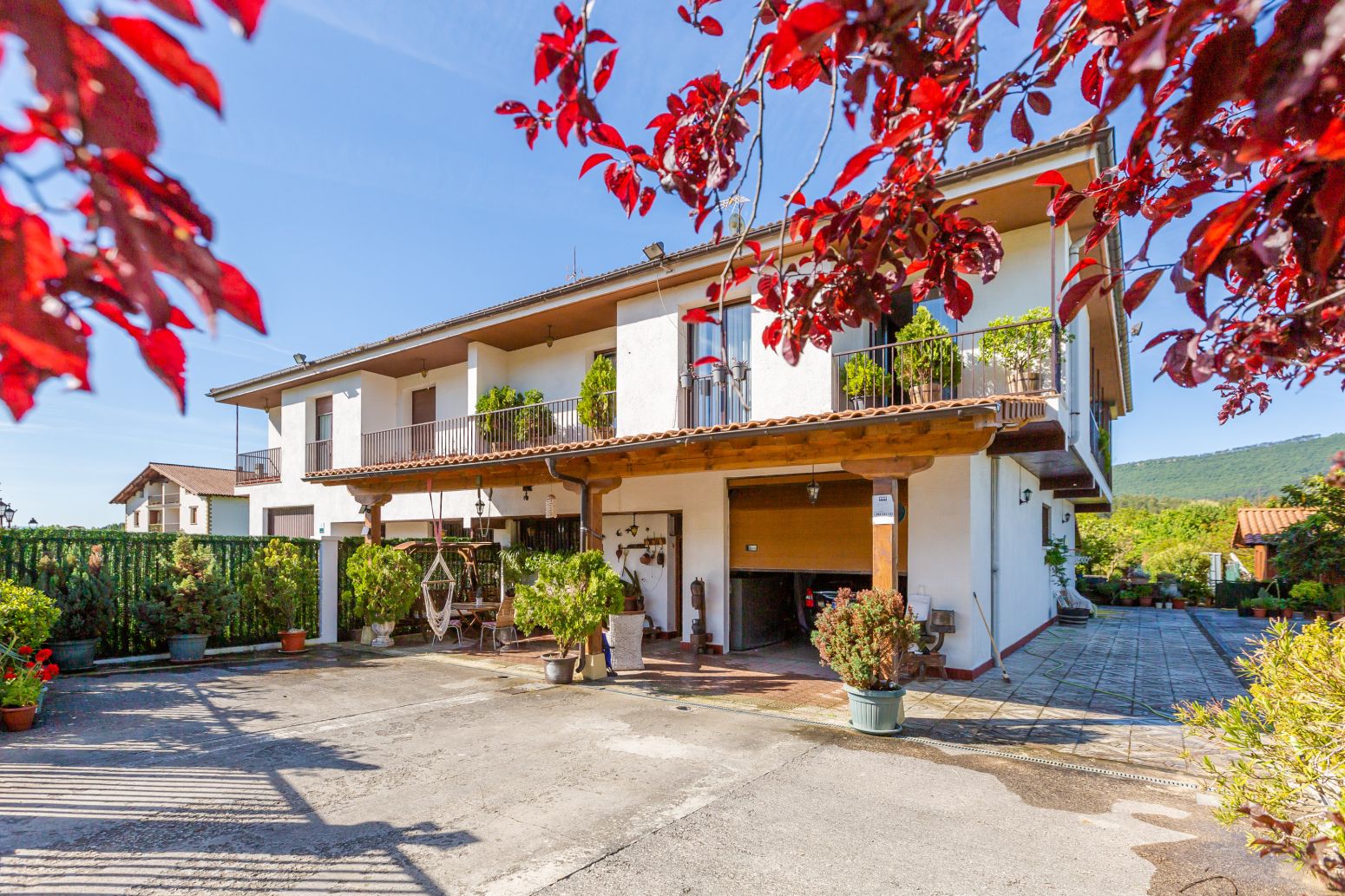 Exterior view of Single-family semi-detached for sale in Ezcabarte  with Heating, Private garden and Parquet flooring