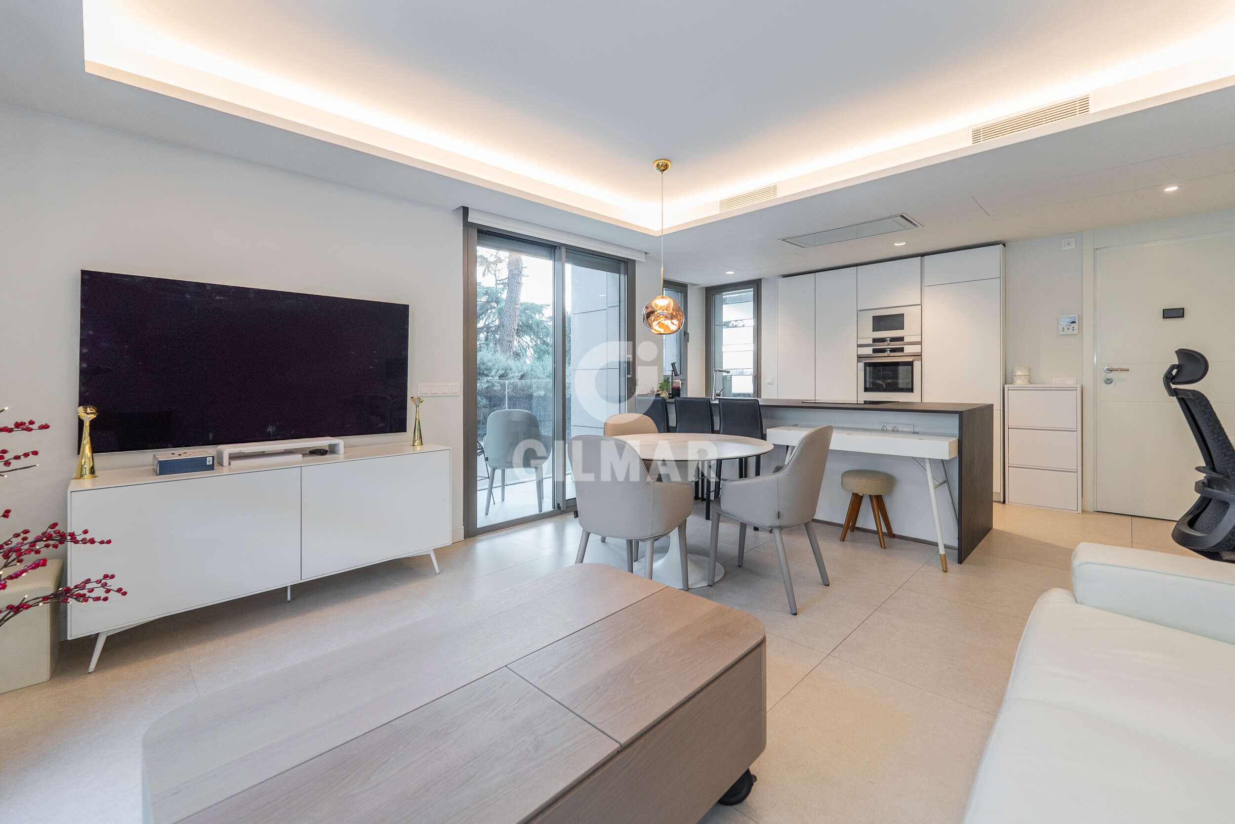 Sala d'estar de Pis en venda en  Madrid Capital amb Calefacció, Jardí privat i Traster