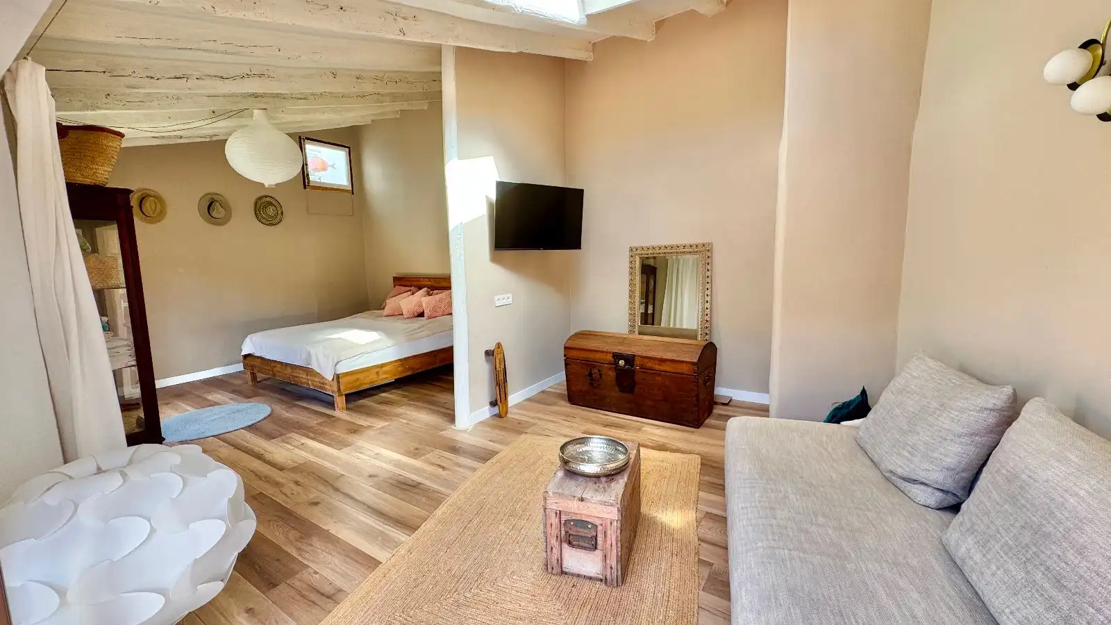 Sala d'estar de Casa adosada en venda en Esporles amb Calefacció, Parquet i Terrassa
