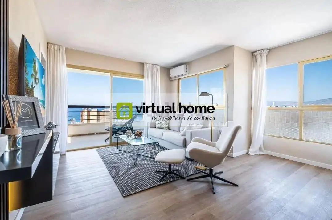 Living room of Flat for sale in Benidorm  with Air Conditioner, Terrace and Furnished