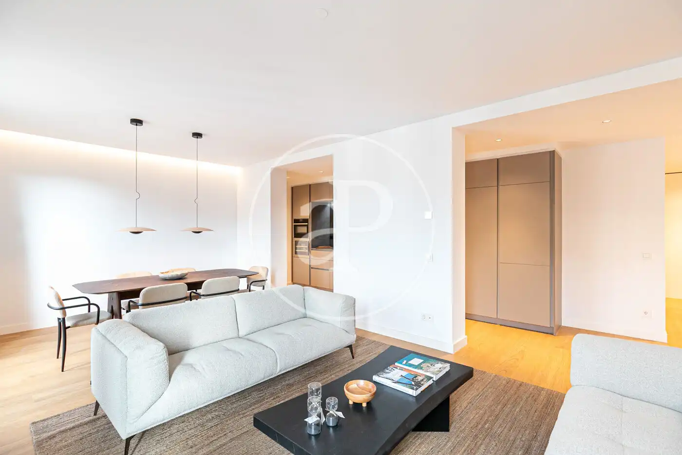 Wohnzimmer von Wohnung zum Verkauf in Barcelona mit Klimaanlage, Heizung und Privatgarten