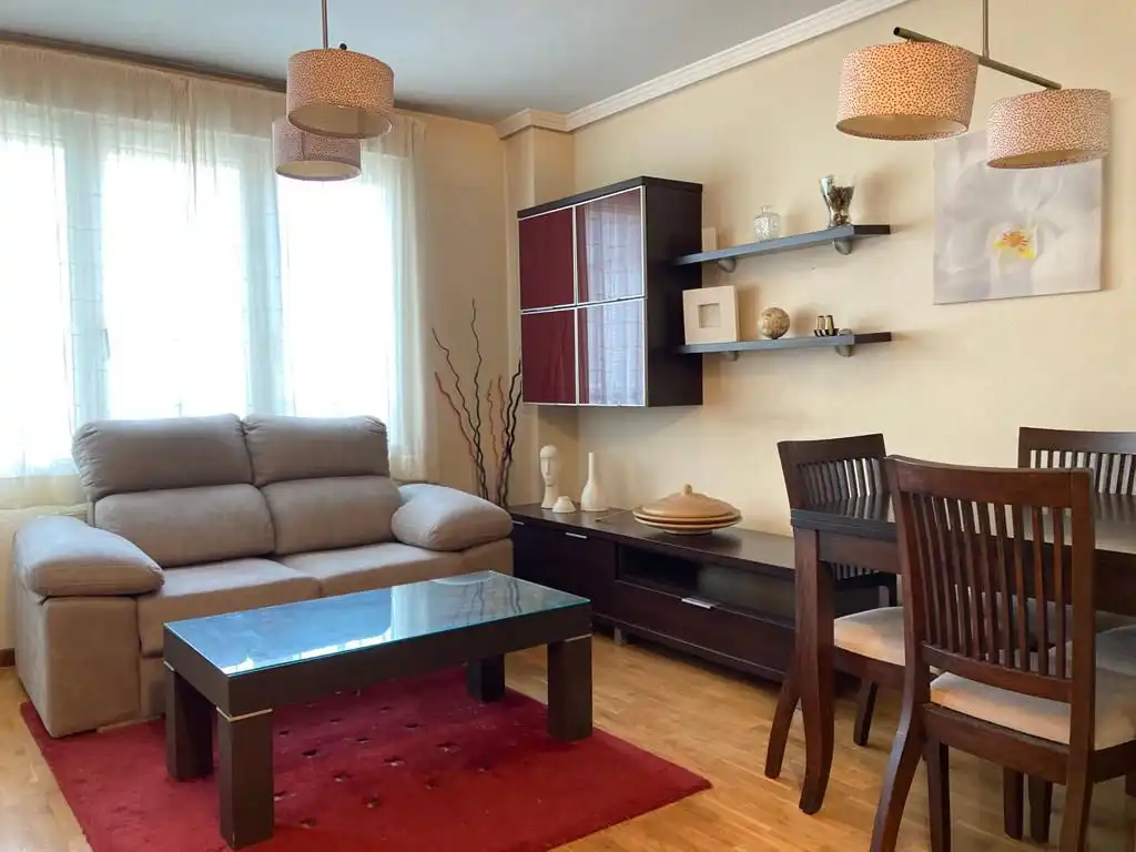 Living room of Apartments for rent in Gijón   with Heating, Parquet flooring and Storage room