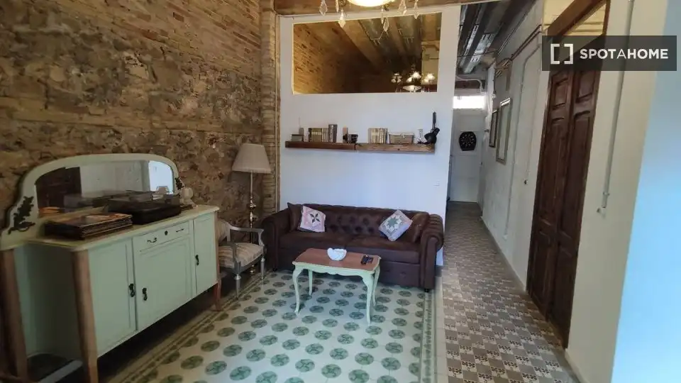 Living room of Flat for rent in Valencia  with Air Conditioner, Heating and Furnished
